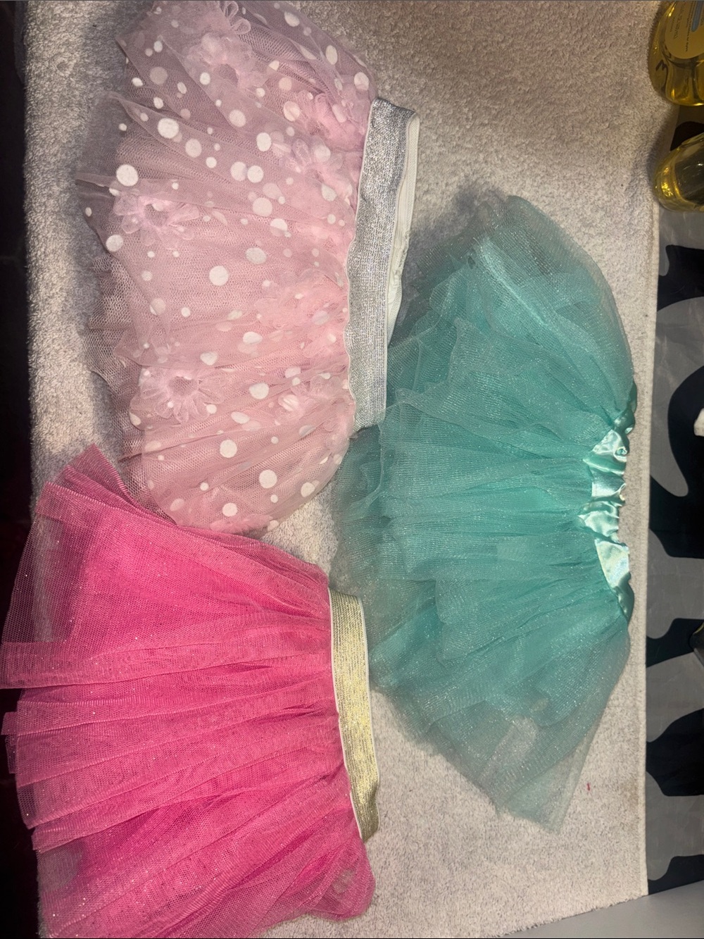 Girls Tulle Skirt Set - Pink, Light Pink Polka Dot & Teal